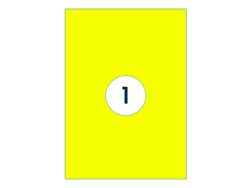 Etiket 210x297mm Fluor Geel 100 Vel
