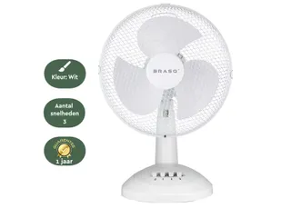Tafelventilator BRASQ F400 Ø 30cm wit - 4