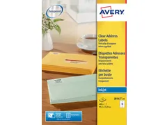 Etiket Avery J8562-25 99.1x33.9mm transparant 400stuks