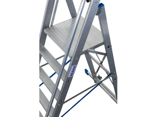 verrijdbare treden-platformladder eenzijdig 7treden stand H 1 65m