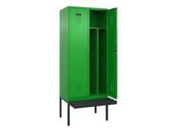 locker met bank,voor scheiding van kleding,HxBxD 2120x800x815mm,2vak