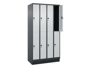 dubbeldekse locker,HxBxD 1950x1000x500mm,4x2vak.,vak B 250mm - 2