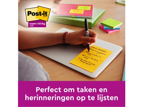 Memoblok 3M Post-it 660 Super Sticky 102x152mm lijn rainbow