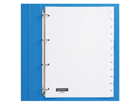 Tabbladen Quantore A4 4-Gaats 12-Delig Met Venster Wit Pp