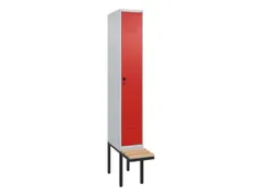 locker met bank,HxBxD 2120x300x815mm,1vak,vak B 300mm,draaigrendel