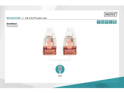 Digitus Cat 6 Patch Cable 3m grijs