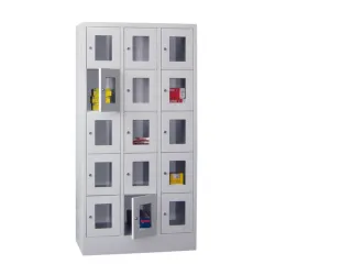 Vakkenkast Vensterdeuren 1850x930x500mm 15 Vakken 300mm Cilinderslot - 1