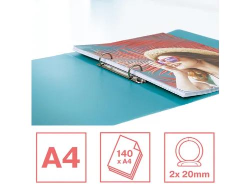 Colour'Breeze ringmap, 2 ringen, PP, ft A4, met soepele kaft blauw
