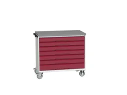 gereedschapswagen 980x1050x600mm linoleum blad 7 laden RAL7035+RAL3004