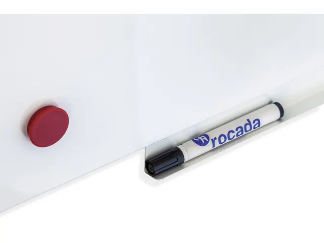 Whiteboard Rocada Skinclock 55x75cm wit gelakt met klok en kalender