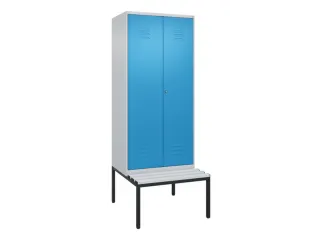 PBM-locker met bank,HxBxD 2120x800x815mm,2vak,vak B 400mm,cil.-slot - 1
