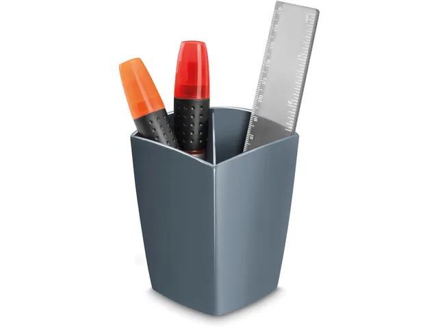 Potloodbakje Met 2 Vakken, Grijs