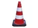 cône de balisage,H 500mm,PVC,rouge/blanc,rétroréfléchissant
