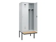 locker met bank,voor scheiding van kleding,HxBxD 2120x800x815mm,2vak