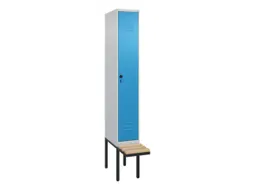 locker met bank,HxBxD 2120x300x815mm,1vak,vak B 300mm,draaigrendel