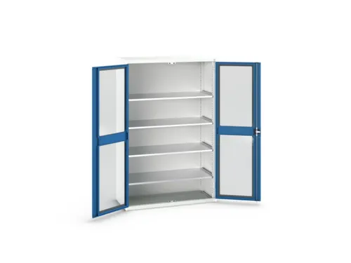 vitrinekast 2000x1300x550mm 4xStalen bodem romp RAL7035 front RAL5010