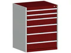 ladekast HxBxD 1000x800x750mm 6laden romp RAL7035 front RAL3004