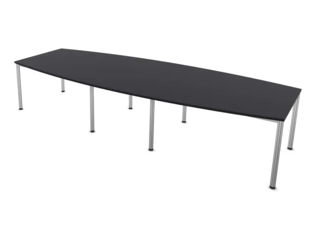 vergadertafel,HxBxD 740x3600x1400mm,vatvormig,CC-zwart