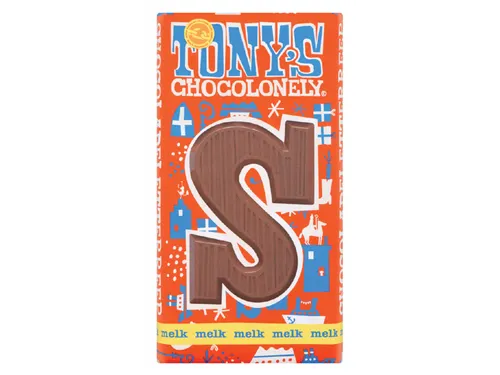 Tony's Chocolonely Melk Chocoladeletter S 180 Gram