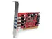 4 Poorts PCI SuperSpeed USB 3.0 Adapterkaart met SATA/SP4 Voeding