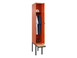 locker met bank,HxBxD 2120x300x815mm,1vak,vak B 300mm,draaigrendel