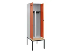 PBM-locker met bank,HxBxD 2120x600x815mm,2vak,vak B 300mm,draaigrendel