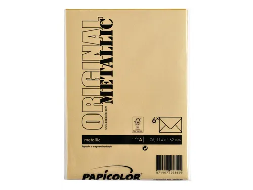 Envelop Papicolor C6 114x162mm Goud Gegomd