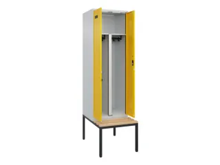 PBM-locker met bank,HxBxD 2120x600x815mm,2vak,vak B 300mm - 1