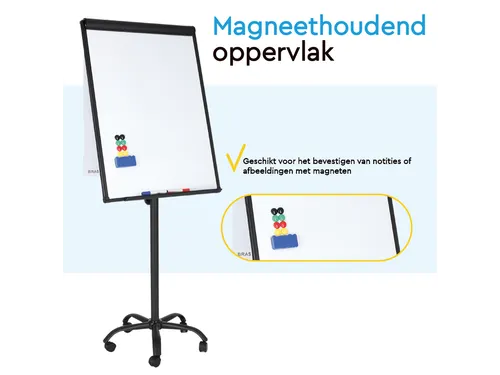 BRASQ Flipover Mobiel 70x100cm Magnetisch Zwart inclusief accessoires