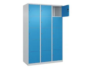 lockerkast,HxBxD 1850x1200x500mm,3x5vakken,vak B 400mm,cil.-slot - 1