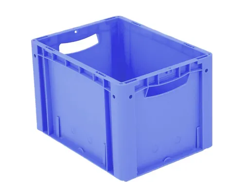 Euronorm Stapelkrat Pp 270x400x300mm Wand/bodem Gesloten Blauw 26l