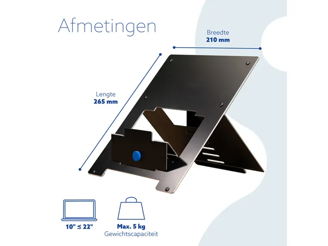 Laptopstandaard R-Go Riser Flexible voor laptops 10-22 inch