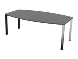 vergadertafel,HxBxD 740x2000x1200mm,vatvormig,MS-donkergrijs