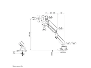 Neomounts NEXT Core DS70PLUS-450WH1 Monitorarm 1 scherm - 17-49 inch - - 8