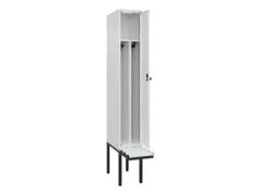 locker met bank,voor scheiding van kleding,HxBxD 2120x300x815mm,1vak