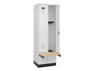 locker met bank,HxBxD 1950x600x815mm,2vak,vak B 300mm,cilinderslot - 1