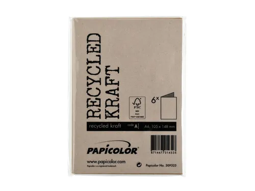 Correspondentiekaart Papicolor dubbel 105x148mm bruin pak à 6 stuks