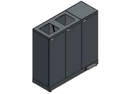 Bica 973 Afvalscheidingsunit 3x65 Liter Zwart