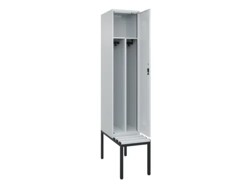 locker met bank,voor scheiding van kleding,HxBxD 2120x400x815mm,1vak