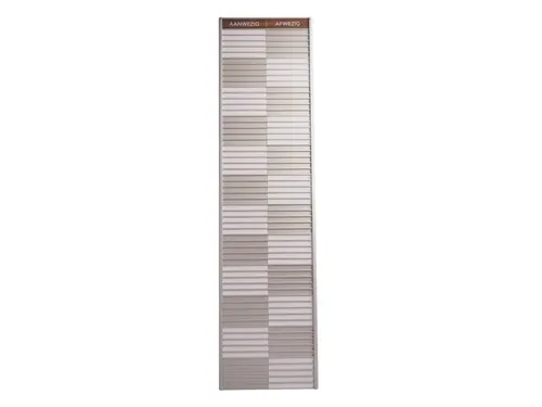 Menoor In-Uit bord 60 namen Aluminium Aanwezig/Afwezig donker Houtlook