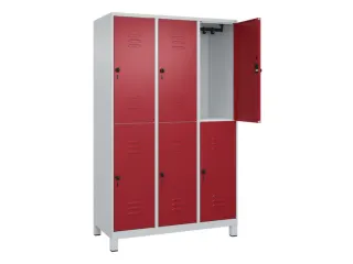 dubbeldekse locker,HxBxD 1950x1200x500mm,3x2vak.,vak B 400mm - 2