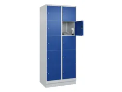 lockerkast,HxBxD 1950x800x500mm,2x5vakken,vak B 400mm,cil.-slot,sokkel