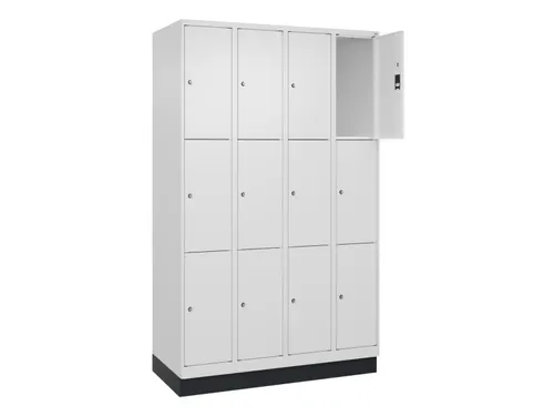 lockerkast,HxBxD 1950x1200x500mm,4x3vakken,vak B 300mm,cil.-slot