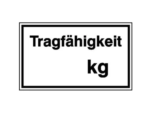 aanwijzingsbord,Draagcapaciteit ... kg,aluminium gemerkt,gemoffeld