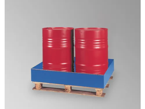 Palletopzetbak 2x 200l Opvangvol. 210l Staal 240x 1250x 820mm Ral 5015