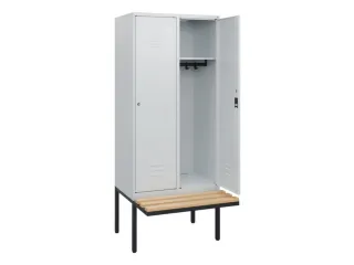 locker met bank,HxBxD 1950x800x815mm,2vak,vak B 400mm,cil.-slot - 2