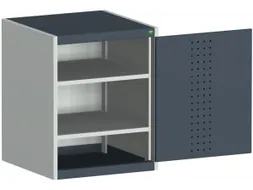 kast met geperforeerde platen,HxBxD 800x650x650mm,2xStalen bodem