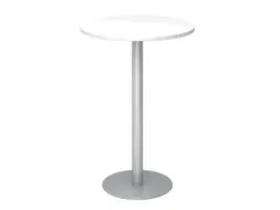 statafel,HxØ 1116x800mm,rond,schotelvoet zilverkleurig,ronde buis