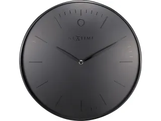 Wandklok NeXtime Glamour Ø40cm metaal zwart streepaanduiding - 1