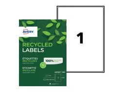 Etiket Avery LR7167-100 199.6x289.1mm recycled Wit 100 stuks